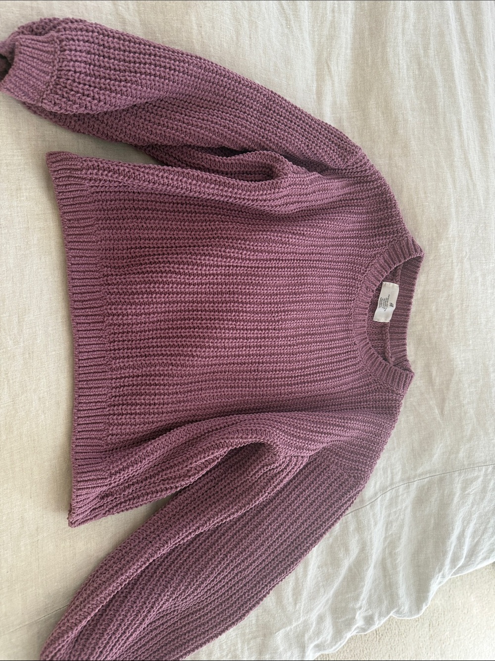 H&M Mauve Ribbed Crewneck Sweater